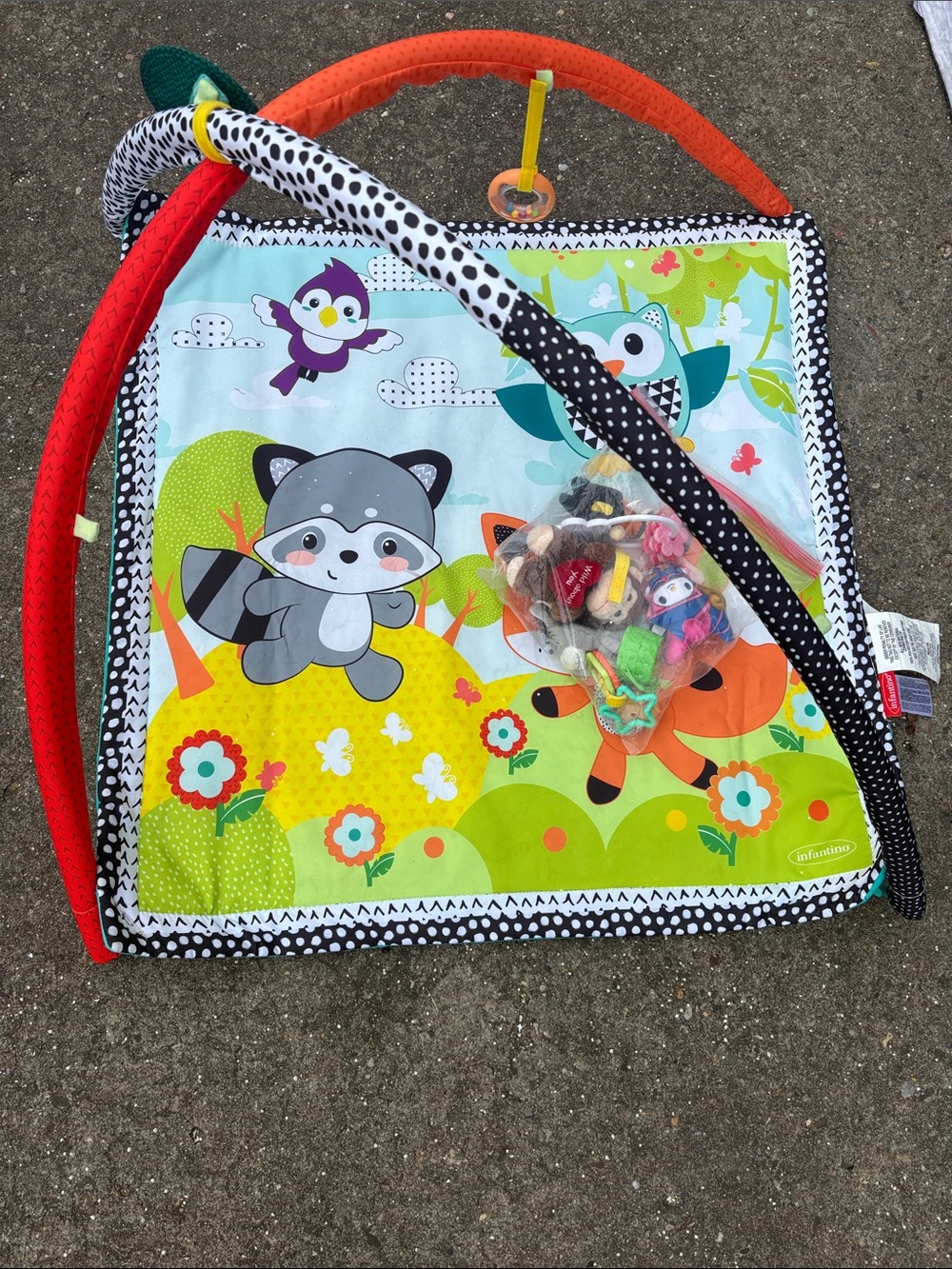 Infantino Baby Play Gym Mat - Green, Yellow, Orange, Red, Black, White